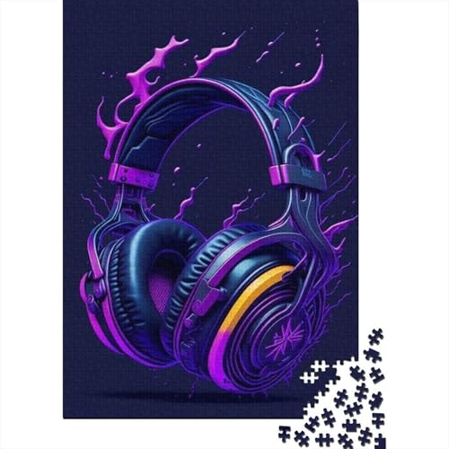 Kopfhörer Puzzle 1000 Teile Für Erwachsene interessant Impossible Puzzle Geschicklichkeitsspiel Geschenk 1000pcs (75x50cm) von PHQAZWSXE