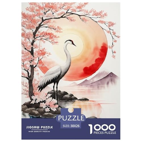Kran 1000 Teile Puzzle Für Die Ganze Familie Tier Erwachsenenpuzzle Geschicklichkeitsspiel Weihnachtspuzzle 38x26cm/1000pcs von PHQAZWSXE
