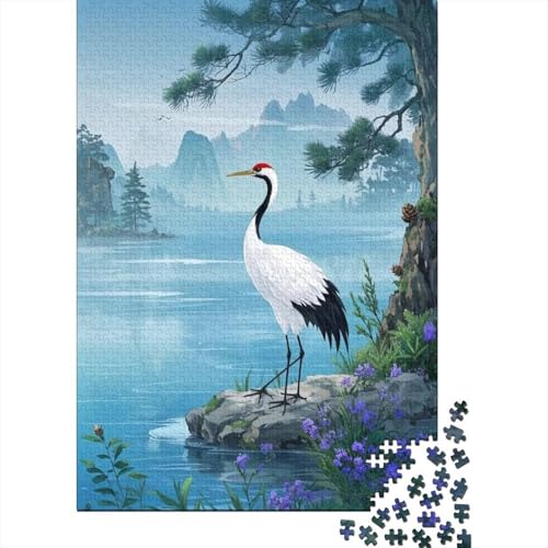 Kran 1000 Teile Puzzle Für Erwachsene Tier Erwachsenenpuzzle Geschicklichkeitsspiel Weihnachtspuzzle 1000pcs (75x50cm) von PHQAZWSXE