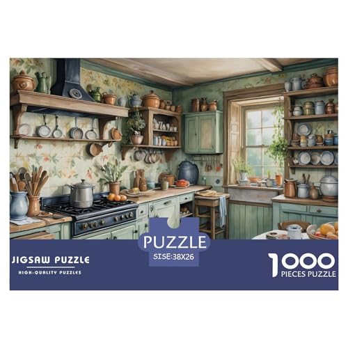 Küche 1000 Teile Puzzle Für Erwachsene interessant Erwachsenenpuzzle Clevere Rätsel Weihnachtspuzzle 38x26cm/1000pcs von PHQAZWSXE