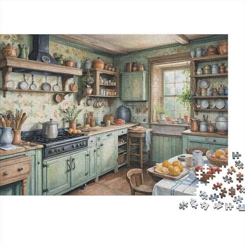 Küche 1000 Teile Puzzle Für Erwachsene interessant Impossible Puzzle Clevere Rätsel Geschenk 1000pcs (75x50cm) von PHQAZWSXE