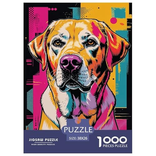 Labrador Retriever Puzzle 1000 Teile Für Erwachsene Und Kinder Tier Erwachsenenpuzzle Geschicklichkeitsspiel Weihnachtspuzzle 38x26cm/1000pcs von PHQAZWSXE