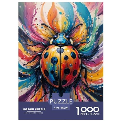 Ladybug 1000 Teile Puzzle Für Erwachsene Und Kinder interessant Erwachsenenpuzzle Clevere Rätsel Geschenk 38x26cm/1000pcs von PHQAZWSXE