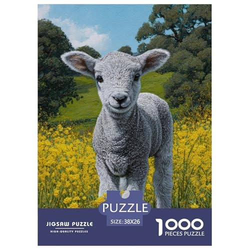 Lamm 1000 Teile Puzzle Für Erwachsene interessant Impossible Puzzle Geschicklichkeitsspiel Geschenk 38x26cm/1000pcs von PHQAZWSXE