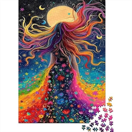 Langhaarige Frau Puzzle 1000 Teile Für Erwachsene interessant Impossible Puzzle Geschicklichkeitsspiel Geschenk 1000pcs (75x50cm) von PHQAZWSXE