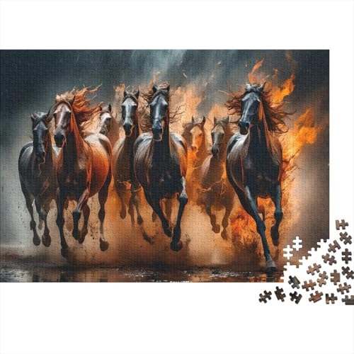 Laufende Pferde Puzzle 1000 Teile Für Erwachsene Und Kinder Tiere Erwachsenenpuzzle Geschicklichkeitsspiel Weihnachtspuzzle 1000pcs (75x50cm) von PHQAZWSXE