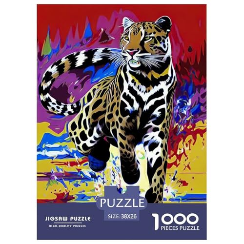 Leopard 1000 Teile Puzzle Für Die Ganze Familie Tiere Impossible Puzzle Clevere Rätsel Geschenk 38x26cm/1000pcs von PHQAZWSXE