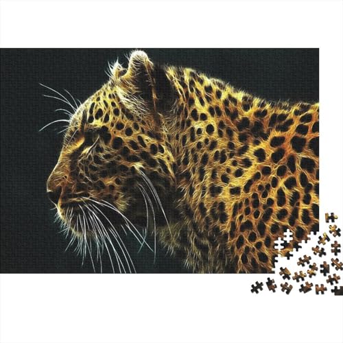 Leopard 1000 Teile Puzzle Für Erwachsene Tier Erwachsenenpuzzle Clevere Rätsel Weihnachtspuzzle 1000pcs (75x50cm) von PHQAZWSXE