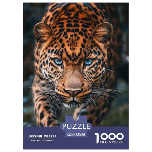 Leopard 1000 Teile Puzzle Für Erwachsene Tier Erwachsenenpuzzle Geschicklichkeitsspiel Weihnachtspuzzle 38x26cm/1000pcs von PHQAZWSXE
