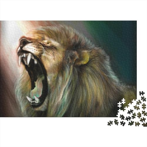 Löwe 1000 Teile Puzzle Für Erwachsene Und Kinder Tier Impossible Puzzle Geschicklichkeitsspiel Weihnachtspuzzle 1000pcs (75x50cm) von PHQAZWSXE