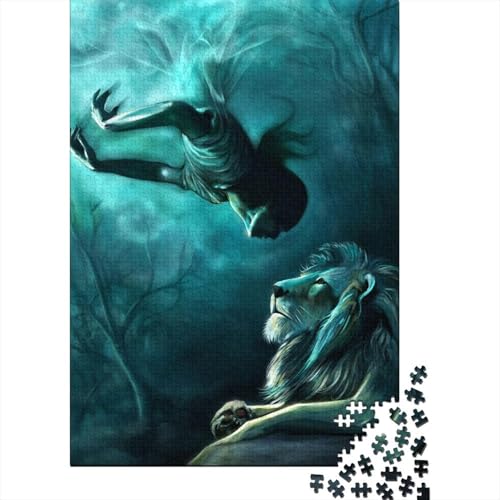 Löwe Puzzle 1000 Teile Für Erwachsene Und Kinder Tier Impossible Puzzle Geschicklichkeitsspiel Geschenk 1000pcs (75x50cm) von PHQAZWSXE