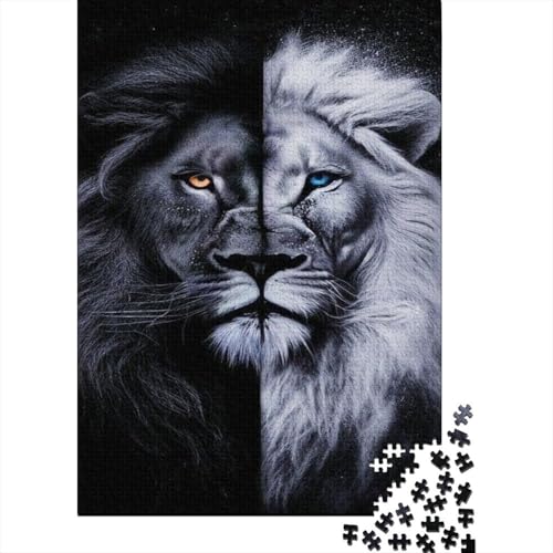 Löwen 1000 Teile Puzzle Für Erwachsene Und Kinder Tier Erwachsenenpuzzle Geschicklichkeitsspiel Geschenk 1000pcs (75x50cm) von PHQAZWSXE