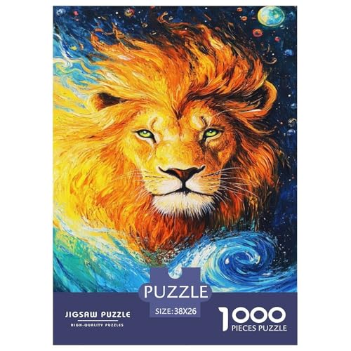 Löwen Puzzle 1000 Teile Für Erwachsene Und Kinder Tier Erwachsenenpuzzle Geschicklichkeitsspiel Geschenk 38x26cm/1000pcs von PHQAZWSXE