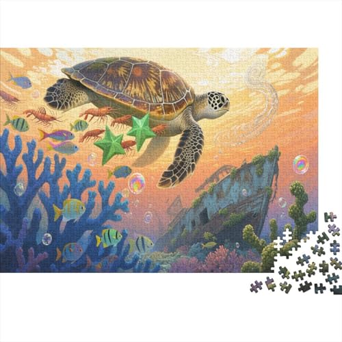 Meeresschildkröte 1000 Teile Puzzle Für Die Ganze Familie Tier Impossible Puzzle Geschicklichkeitsspiel Weihnachtspuzzle 1000pcs (75x50cm) von PHQAZWSXE
