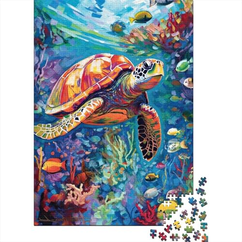 Meeresschildkröte Puzzle 1000 Teile Für Erwachsene Und Kinder Tier Impossible Puzzle Geschicklichkeitsspiel Weihnachtspuzzle 1000pcs (75x50cm) von PHQAZWSXE