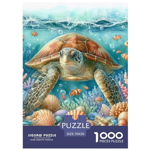 Meeresschildkröte Puzzle 1000 Teile Für Erwachsene Und Kinder Tier Impossible Puzzle Geschicklichkeitsspiel Weihnachtspuzzle 70x50cm/1000pcs von PHQAZWSXE