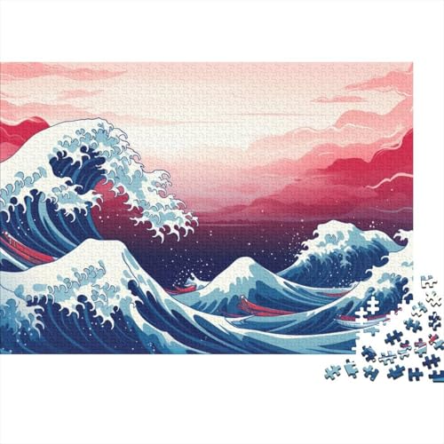 Meerwelle 1000 Teile Puzzle Für Die Ganze Familie interessant Erwachsenenpuzzle Clevere Rätsel Geschenk 1000pcs (75x50cm) von PHQAZWSXE