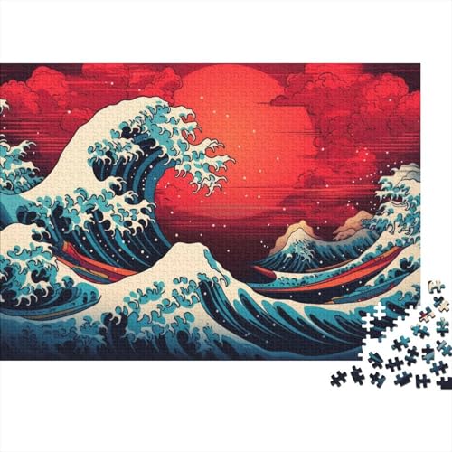 Meerwelle 1000 Teile Puzzle Für Erwachsene interessant Erwachsenenpuzzle Geschicklichkeitsspiel Geschenk 1000pcs (75x50cm) von PHQAZWSXE
