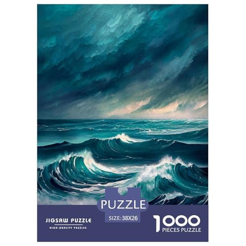 Meerwelle 1000 Teile Puzzle Für Erwachsene interessant persönlich Impossible Puzzle Clevere Rätsel Geschenk 38x26cm/1000pcs von PHQAZWSXE