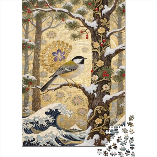 Meise Puzzle 1000 Teile Für Die Ganze Familie Mountain Chickadees in The Wald Erwachsenenpuzzle Geschicklichkeitsspiel Weihnachtspuzzle 1000pcs (75x50cm) von PHQAZWSXE