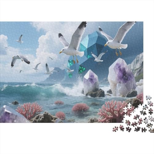 Möwe 1000 Teile Puzzle Für Erwachsene Und Kinder Tier Impossible Puzzle Geschicklichkeitsspiel Weihnachtspuzzle 1000pcs (75x50cm) von PHQAZWSXE