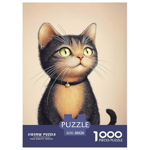 Niedliche Katze Puzzle 1000 Teile Für Erwachsene Und Kinder Tiere Erwachsenenpuzzle Clevere Rätsel Weihnachtspuzzle 38x26cm/1000pcs von PHQAZWSXE
