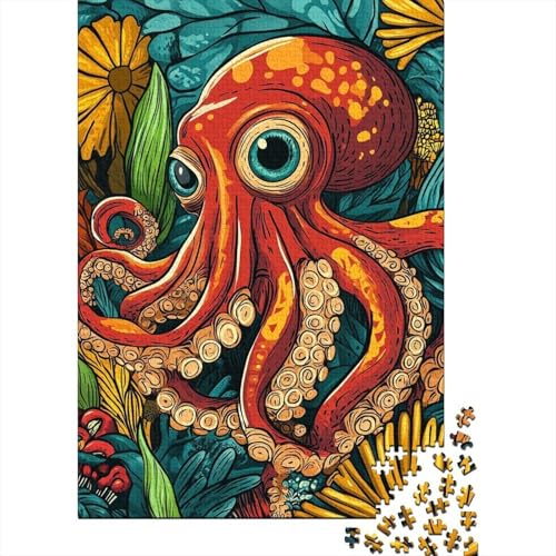 Octopus Puzzle 1000 Teile Für Erwachsene Tier Erwachsenenpuzzle Geschicklichkeitsspiel Weihnachtspuzzle 1000pcs (75x50cm) von PHQAZWSXE