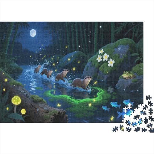Otter 1000 Teile Puzzle Für Erwachsene Und Kinder Blumes Impossible Puzzle Geschicklichkeitsspiel Weihnachtspuzzle 1000pcs (75x50cm) von PHQAZWSXE