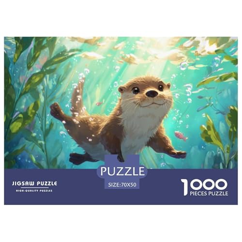 Otter Puzzle 1000 Teile Für Die Ganze Familie Tiere Erwachsenenpuzzle Geschicklichkeitsspiel GescHühnerk 70x50cm/1000pcs von PHQAZWSXE