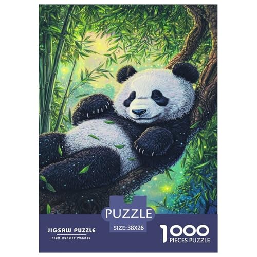 Panda 1000 Teile Puzzle Für Die Ganze Familie Tier Impossible Puzzle Geschicklichkeitsspiel Weihnachtspuzzle 38x26cm/1000pcs von PHQAZWSXE