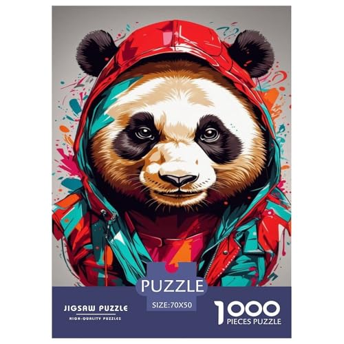 Panda 1000 Teile Puzzle Für Erwachsene Und Kinder Tier Impossible Puzzle Geschicklichkeitsspiel Weihnachtspuzzle 70x50cm/1000pcs von PHQAZWSXE