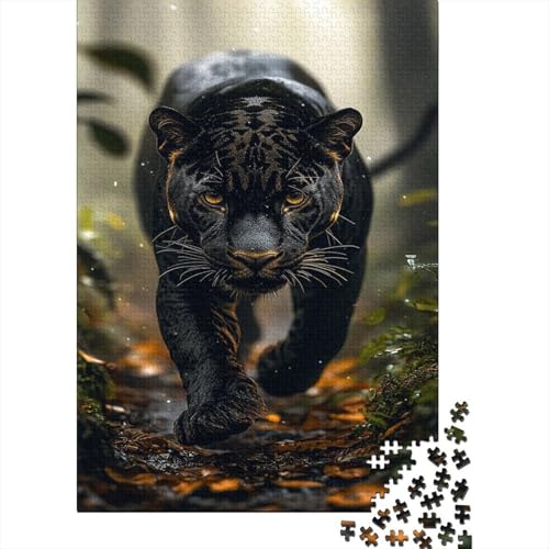 Panther 1000 Teile Puzzle Für Erwachsene Und Kinder Tier Erwachsenenpuzzle Geschicklichkeitsspiel Weihnachtspuzzle 1000pcs (75x50cm) von PHQAZWSXE