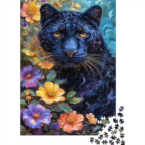 Panther Puzzle 1000 Teile Für Die Ganze Familie Tier Erwachsenenpuzzle Geschicklichkeitsspiel Geschenk 1000pcs (75x50cm) von PHQAZWSXE