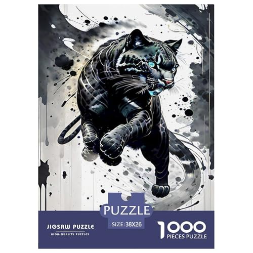 Panther Puzzle 1000 Teile Für Erwachsene Tiere Erwachsenenpuzzle Geschicklichkeitsspiel Weihnachtspuzzle 38x26cm/1000pcs von PHQAZWSXE
