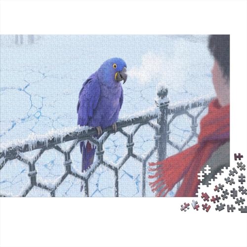 Papagei 1000 Teile Puzzle Für Die Ganze Familie Blue Papagei Impossible Puzzle Geschicklichkeitsspiel Weihnachtspuzzle 1000pcs (75x50cm) von PHQAZWSXE