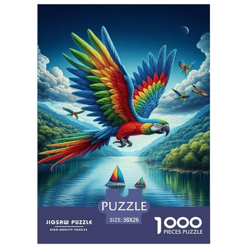Papagei 1000 Teile Puzzle Für Die Ganze Familie Tier Impossible Puzzle Clevere Rätsel Weihnachtspuzzle 38x26cm/1000pcs von PHQAZWSXE