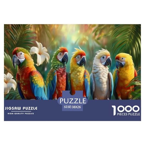 Papagei 1000 Teile Puzzle Für Erwachsene Tiere Impossible Puzzle Clevere Rätsel Geschenk 38x26cm/1000pcs von PHQAZWSXE