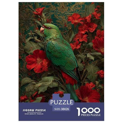 Papagei 1000 Teile Puzzle Für Erwachsene Und Kinder Tier Erwachsenenpuzzle Clevere Rätsel Geschenk 38x26cm/1000pcs von PHQAZWSXE