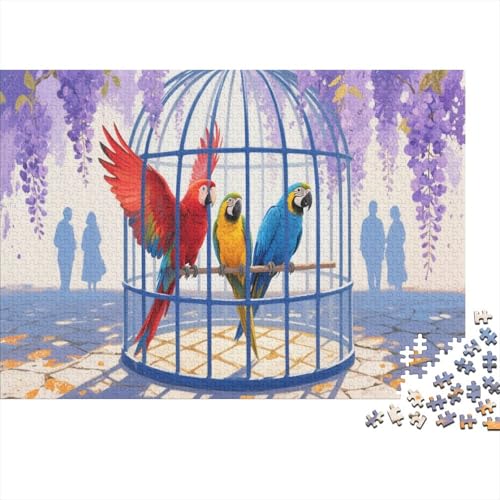 Papagei Puzzle 1000 Teile Für Die Ganze Familie Three Papageis Impossible Puzzle Geschicklichkeitsspiel Weihnachtspuzzle 1000pcs (75x50cm) von PHQAZWSXE