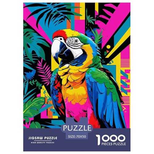 Papagei Puzzle 1000 Teile Für Die Ganze Familie Tier Erwachsenenpuzzle Clevere Rätsel Geschenk 70x50cm/1000pcs von PHQAZWSXE