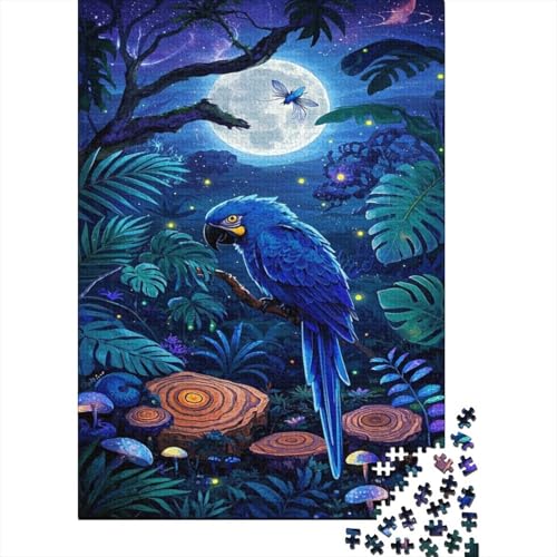 Papagei Puzzle 1000 Teile Für Erwachsene A Papagei in The Moonlight Impossible Puzzle Geschicklichkeitsspiel Geschenk 1000pcs (75x50cm) von PHQAZWSXE