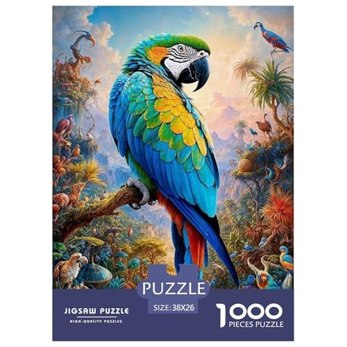 Papagei Puzzle 1000 Teile Für Erwachsene Tier Erwachsenenpuzzle Geschicklichkeitsspiel Geschenk 38x26cm/1000pcs von PHQAZWSXE