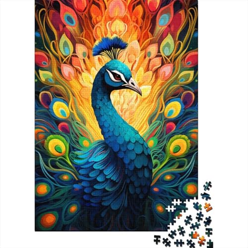 Pfau 1000 Teile Puzzle Für Erwachsene Tier Erwachsenenpuzzle Clevere Rätsel Geschenk 1000pcs (75x50cm) von PHQAZWSXE