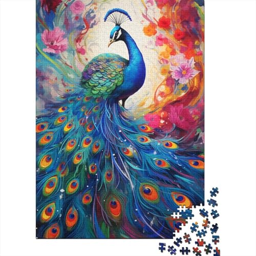 Pfau 1000 Teile Puzzle Für Erwachsene Tier Erwachsenenpuzzle Geschicklichkeitsspiel Weihnachtspuzzle 1000pcs (75x50cm) von PHQAZWSXE
