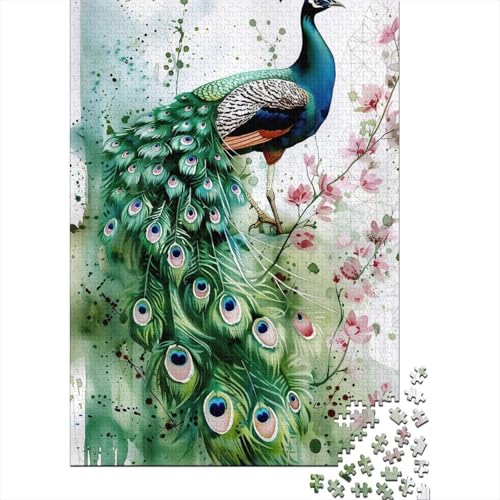 Pfau 1000 Teile Puzzle Für Erwachsene Tier Impossible Puzzle Geschicklichkeitsspiel Geschenk 1000pcs (75x50cm) von PHQAZWSXE