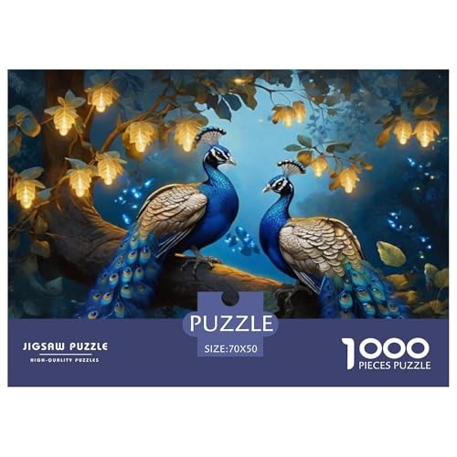 Pfauen 1000 Teile Puzzle Für Die Ganze Familie Tiere Erwachsenenpuzzle Geschicklichkeitsspiel Weihnachtspuzzle 70x50cm/1000pcs von PHQAZWSXE