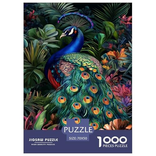 Pfauen 1000 Teile Puzzle Für Erwachsene Tier Erwachsenenpuzzle Geschicklichkeitsspiel Geschenk 70x50cm/1000pcs von PHQAZWSXE