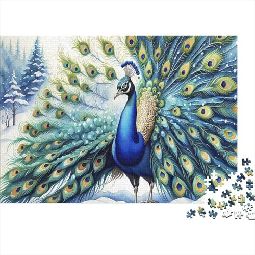 Pfauen Puzzle 1000 Teile Für Erwachsene Tiere Erwachsenenpuzzle Geschicklichkeitsspiel Weihnachtspuzzle 1000pcs (75x50cm) von PHQAZWSXE