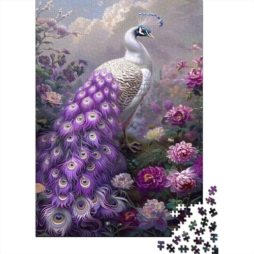 Pfauen Puzzle 1000 Teile Für Erwachsene Und Kinder Tier Impossible Puzzle Geschicklichkeitsspiel Geschenk 1000pcs (75x50cm) von PHQAZWSXE