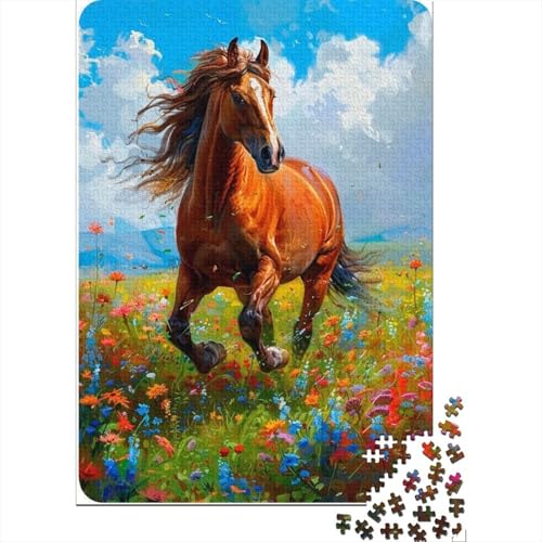 Pferd 1000 Teile Puzzle Für Die Ganze Familie Tier Impossible Puzzle Clevere Rätsel Weihnachtspuzzle 1000pcs (75x50cm) von PHQAZWSXE